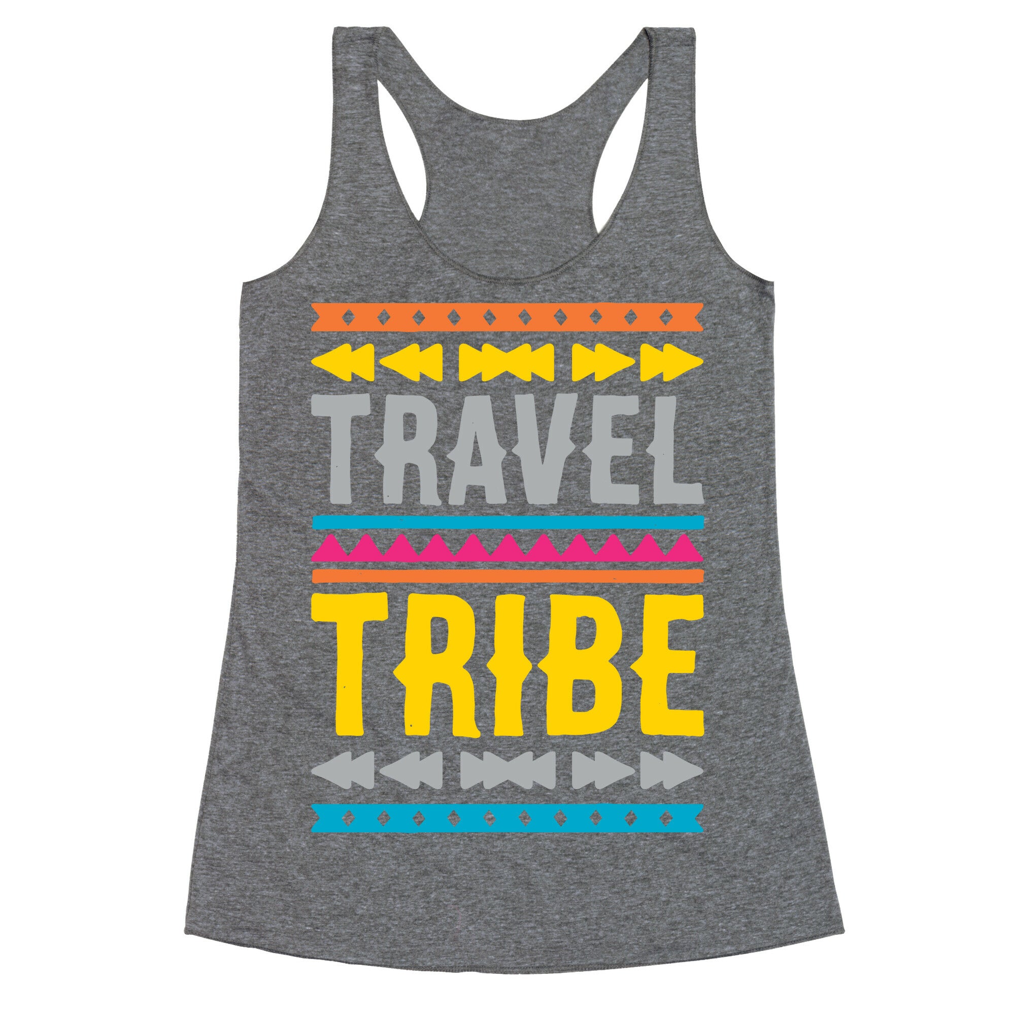 Travel Tribe White Print Racerback Tank
