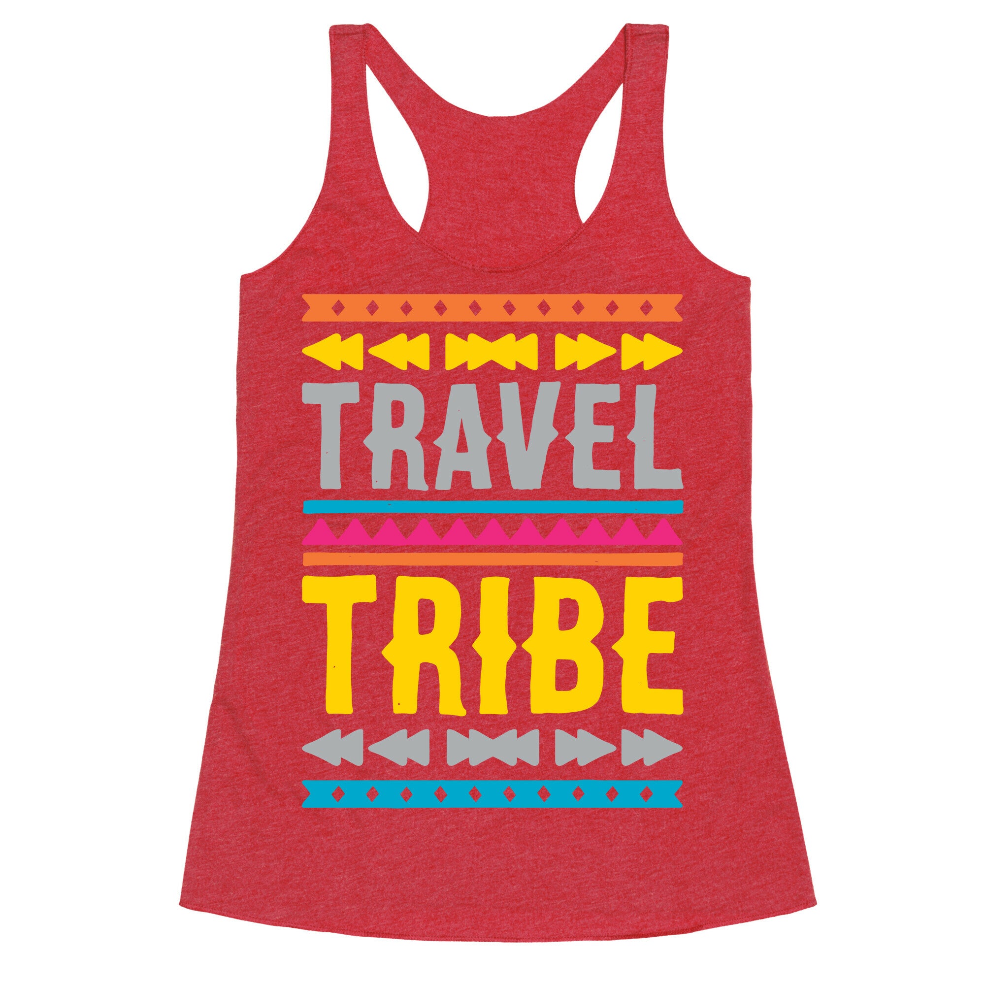 Travel Tribe White Print Racerback Tank