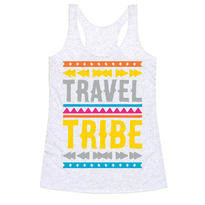 Travel Tribe White Print Racerback Tank