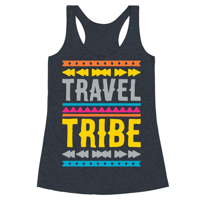 Travel Tribe White Print Racerback Tank