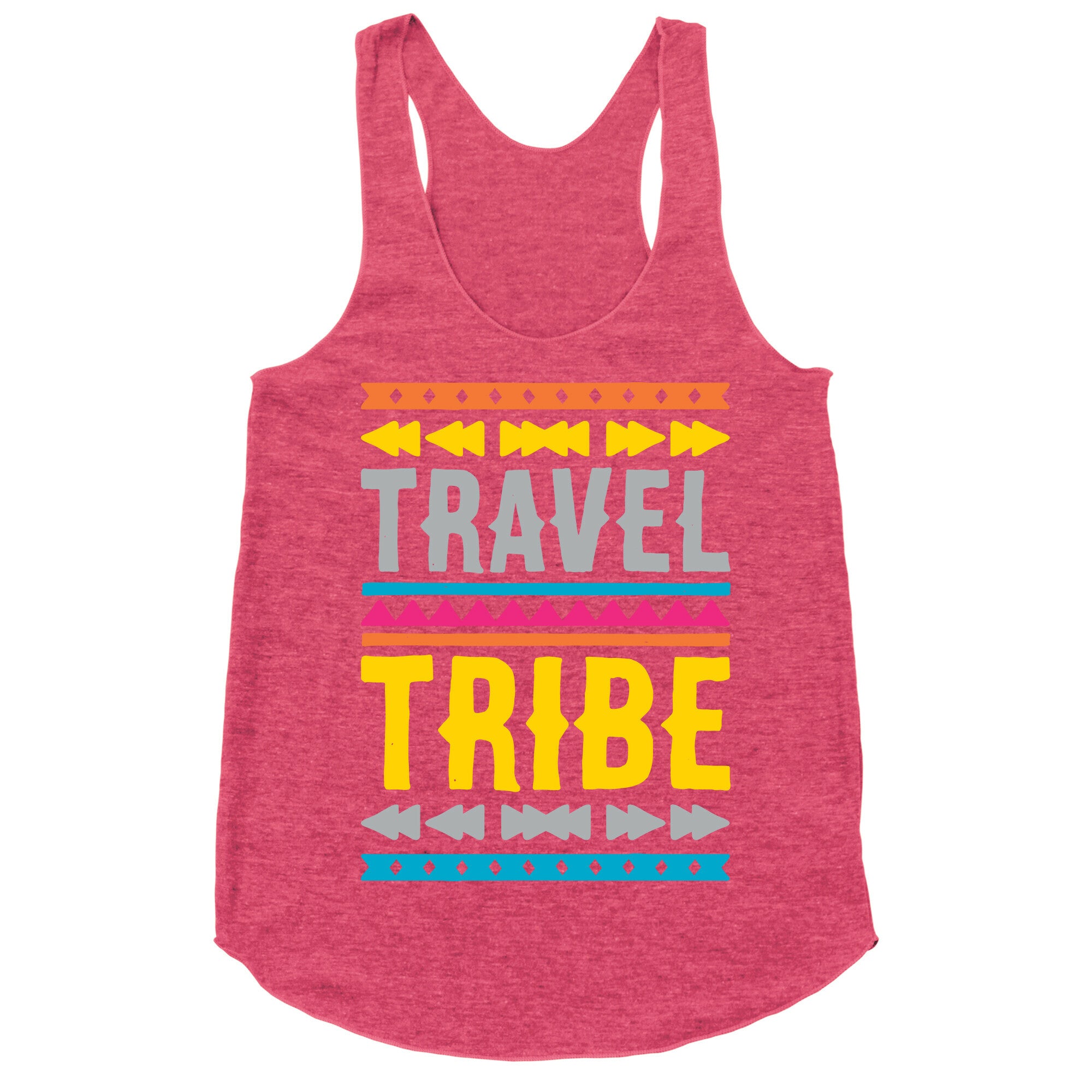 Travel Tribe White Print Racerback Tank