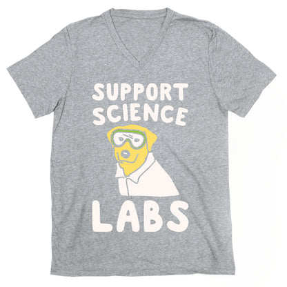 Support Science Labs White Print V-Neck