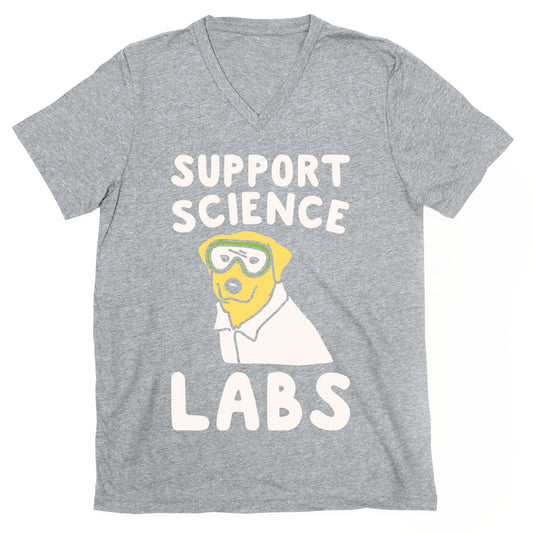 Support Science Labs White Print V-Neck