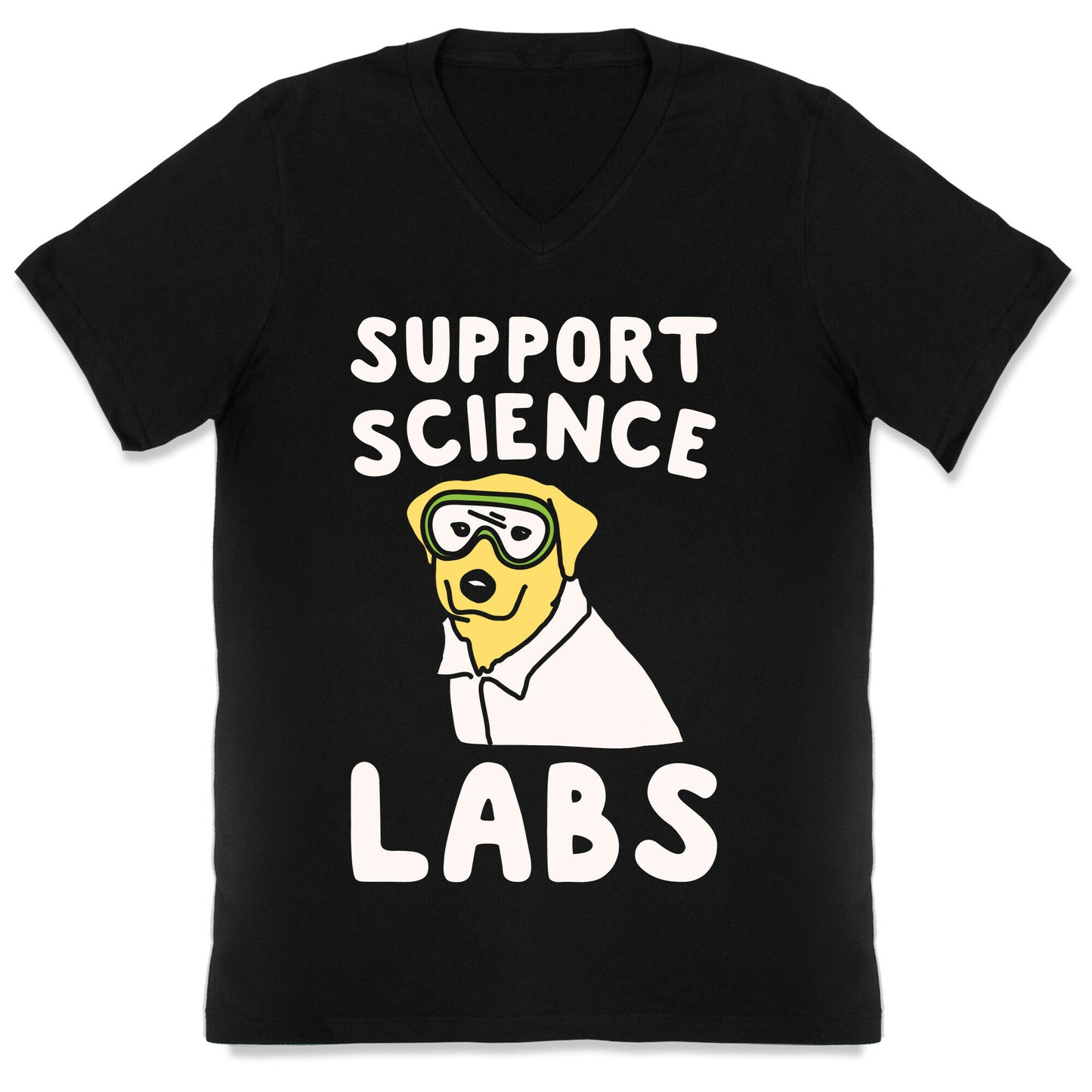 Support Science Labs White Print V-Neck