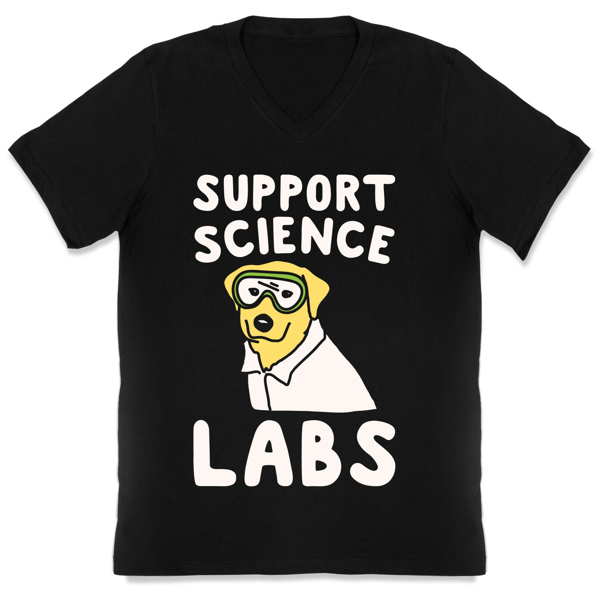 Support Science Labs White Print V-Neck