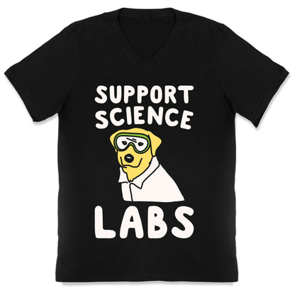 Support Science Labs White Print V-Neck
