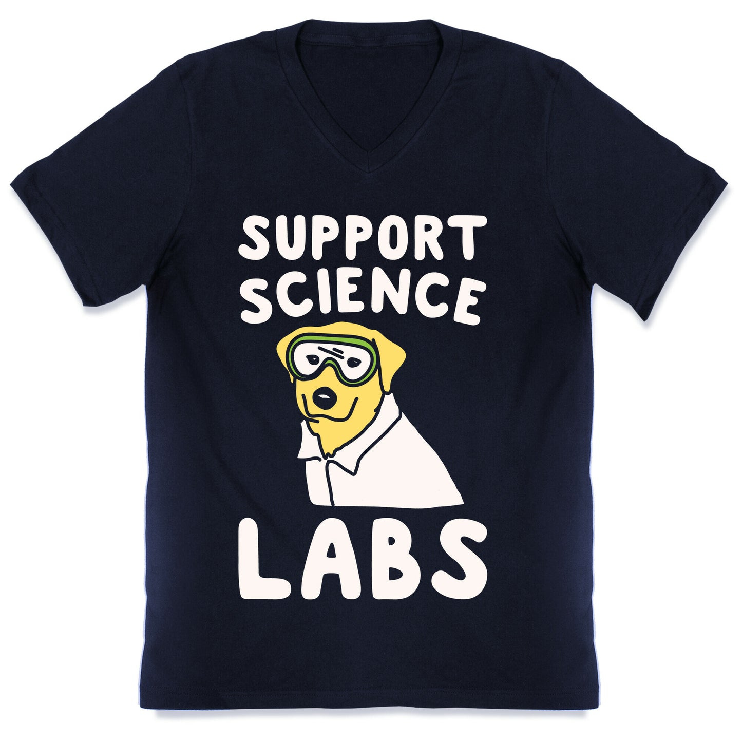 Support Science Labs White Print V-Neck