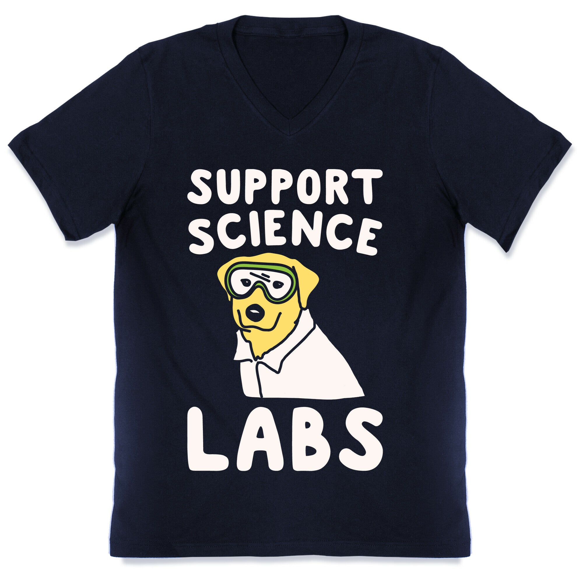 Support Science Labs White Print V-Neck