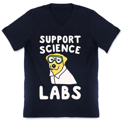 Support Science Labs White Print V-Neck