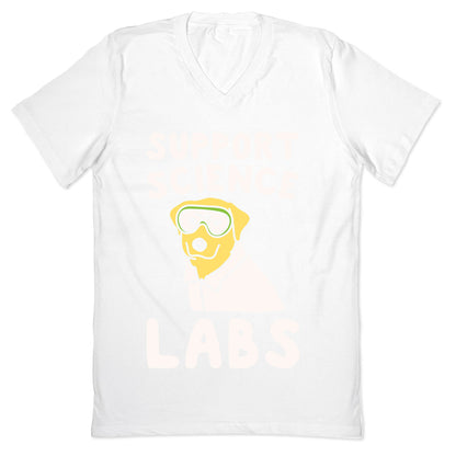 Support Science Labs White Print V-Neck