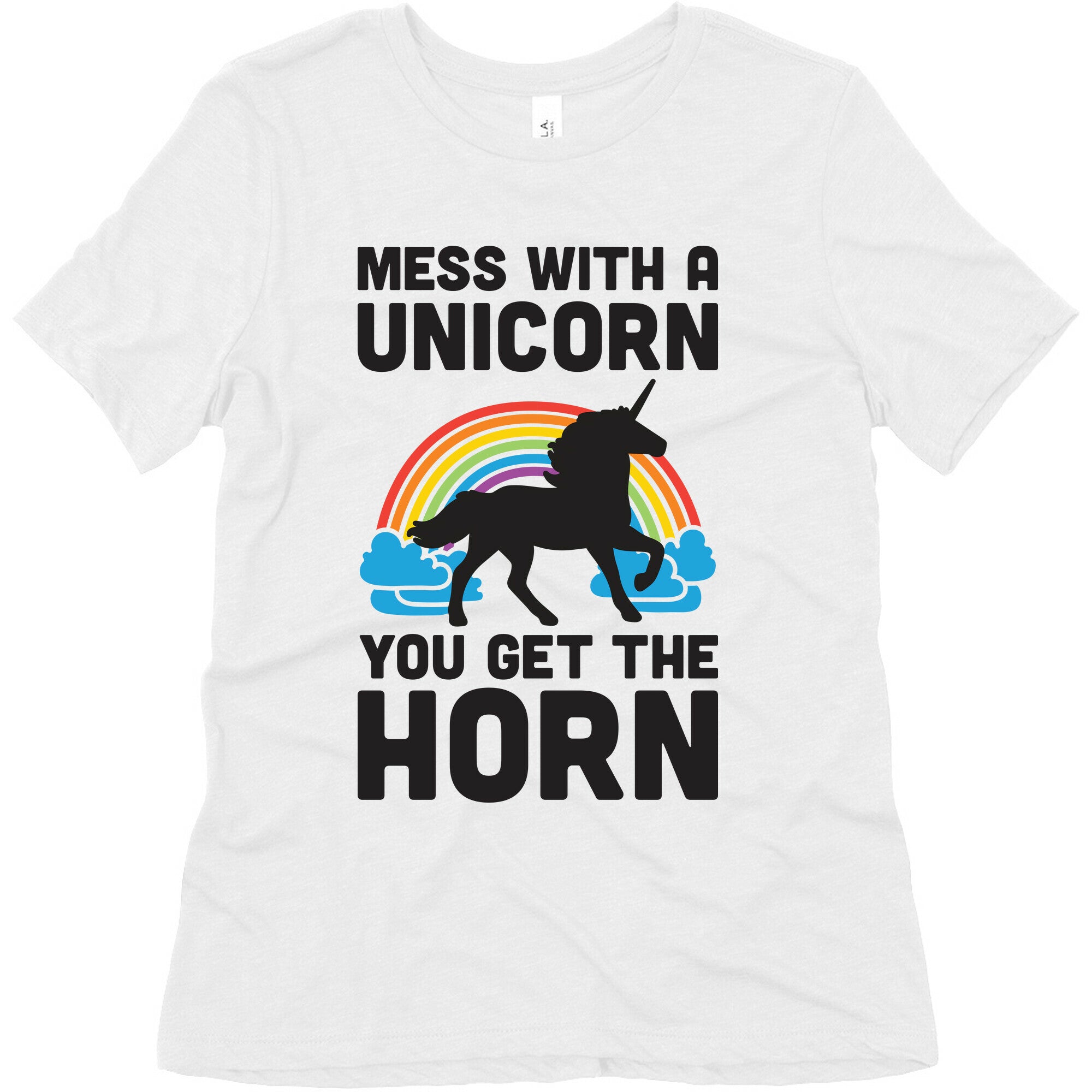 Mess With The Unicorn Get The Horn Women's Triblend Tee