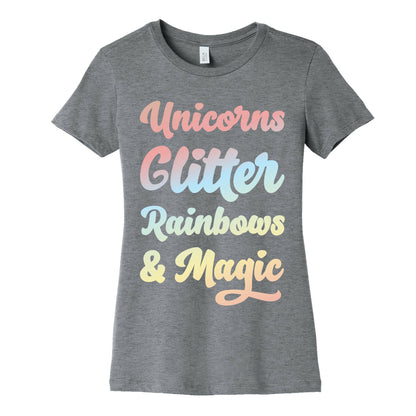 Unicorns Glitter Rainbows & Magic Women's Cotton Tee