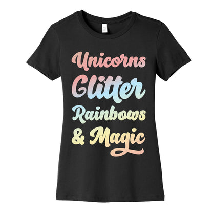 Unicorns Glitter Rainbows & Magic Women's Cotton Tee