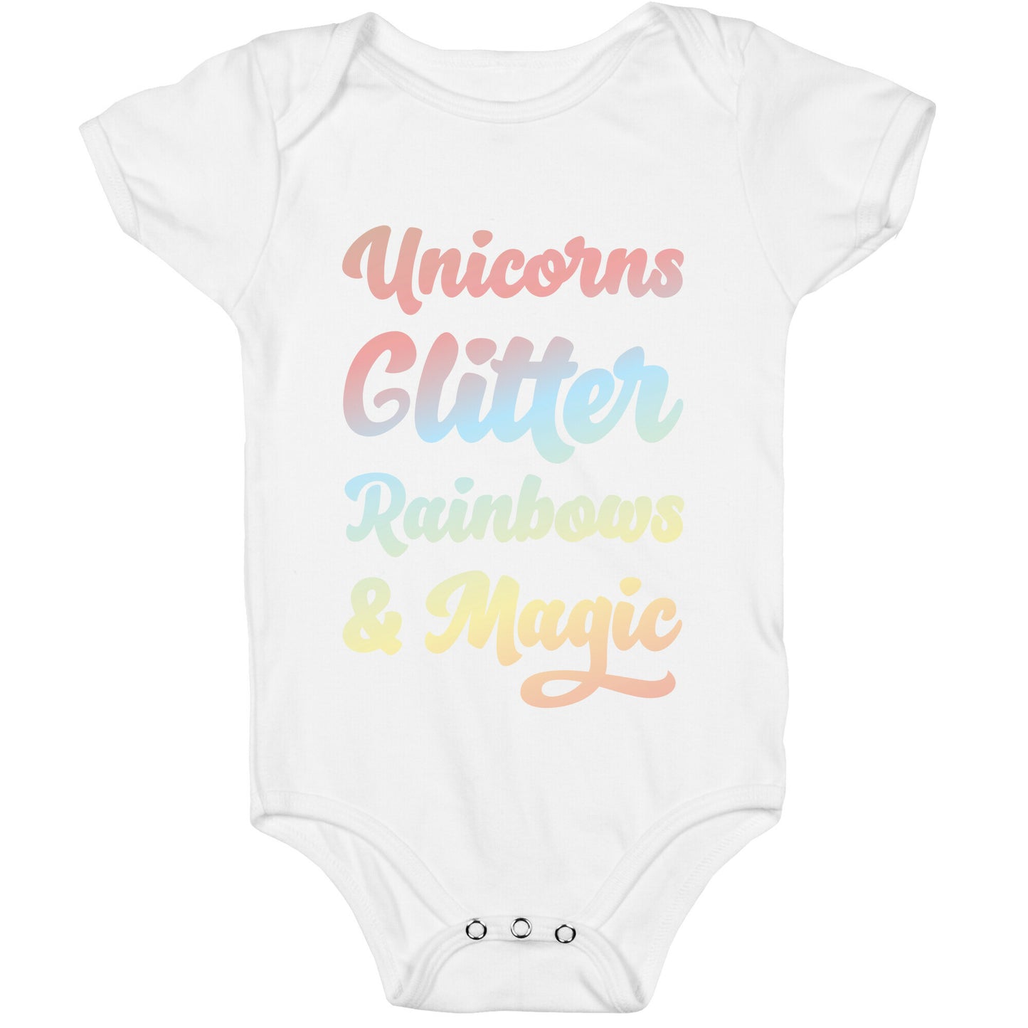 Unicorns Glitter Rainbows & Magic Baby One Piece