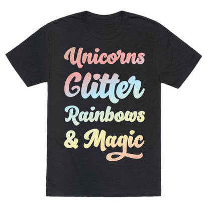 Unicorns Glitter Rainbows & Magic Unisex Triblend Tee