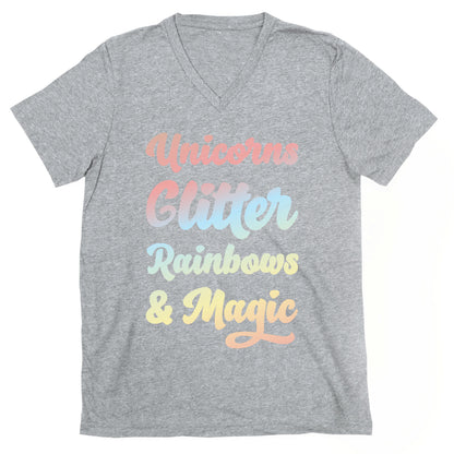 Unicorns Glitter Rainbows & Magic V-Neck