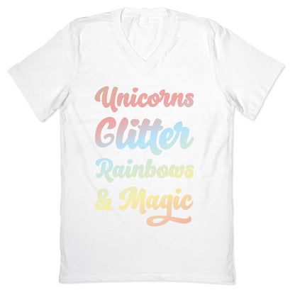 Unicorns Glitter Rainbows & Magic V-Neck