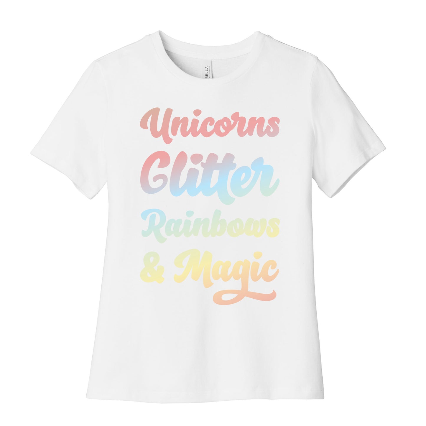 Unicorns Glitter Rainbows & Magic Women's Cotton Tee