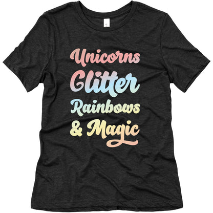 Unicorns Glitter Rainbows & Magic Women's Triblend Tee