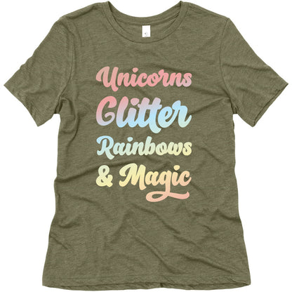 Unicorns Glitter Rainbows & Magic Women's Triblend Tee