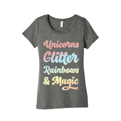 Unicorns Glitter Rainbows & Magic Women's Triblend Tee