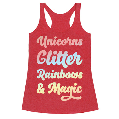 Unicorns Glitter Rainbows & Magic Racerback Tank