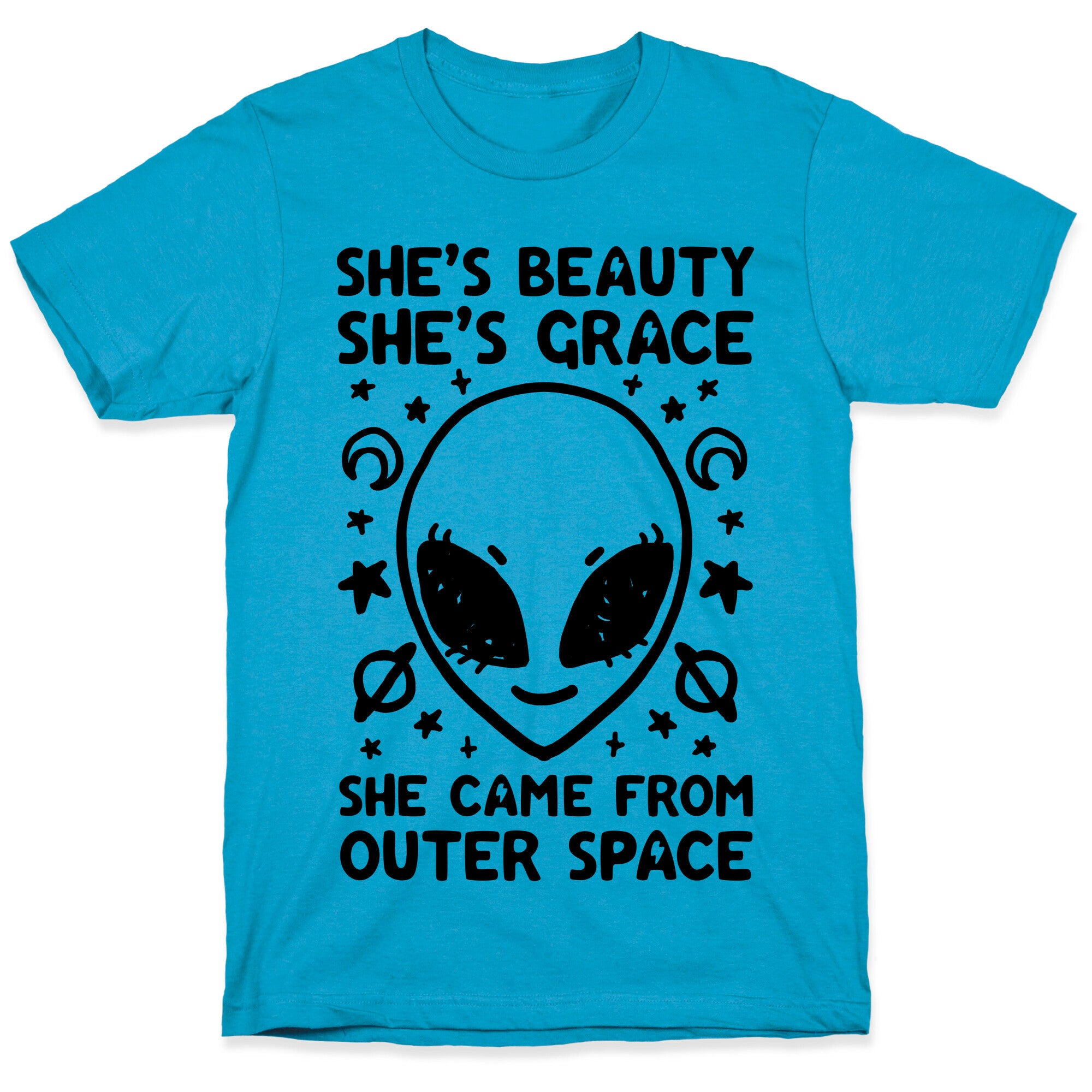 She's Beauty She's Grace She Came From Outer Space Unisex Triblend Tee