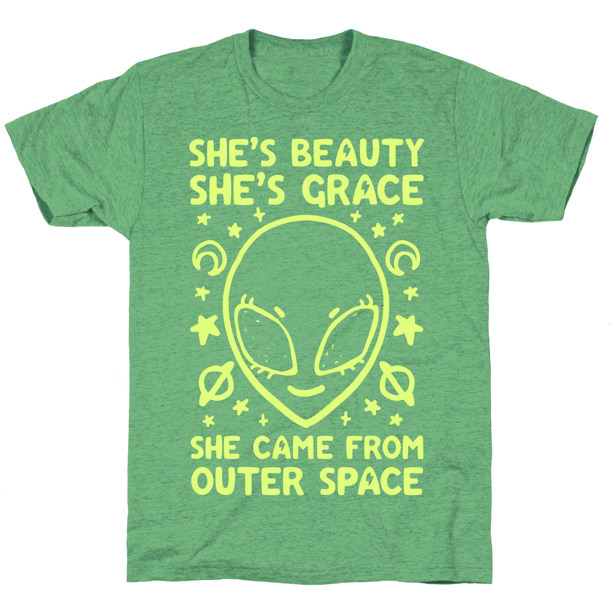 She's Beauty She's Grace She Came From Outer Space Unisex Triblend Tee