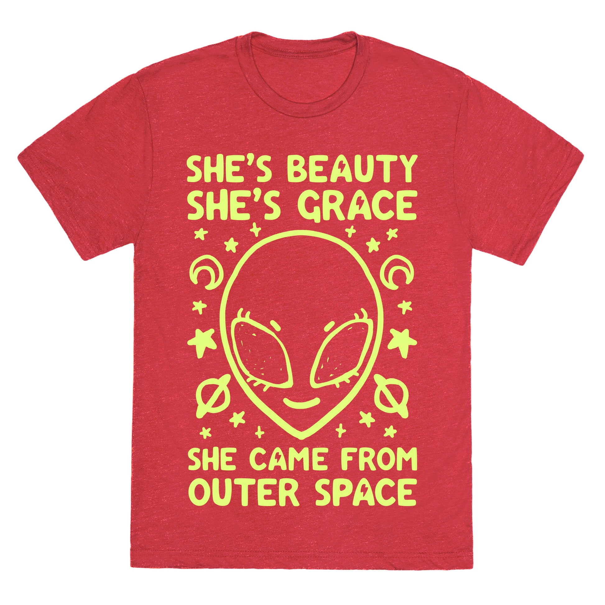 She's Beauty She's Grace She Came From Outer Space Unisex Triblend Tee