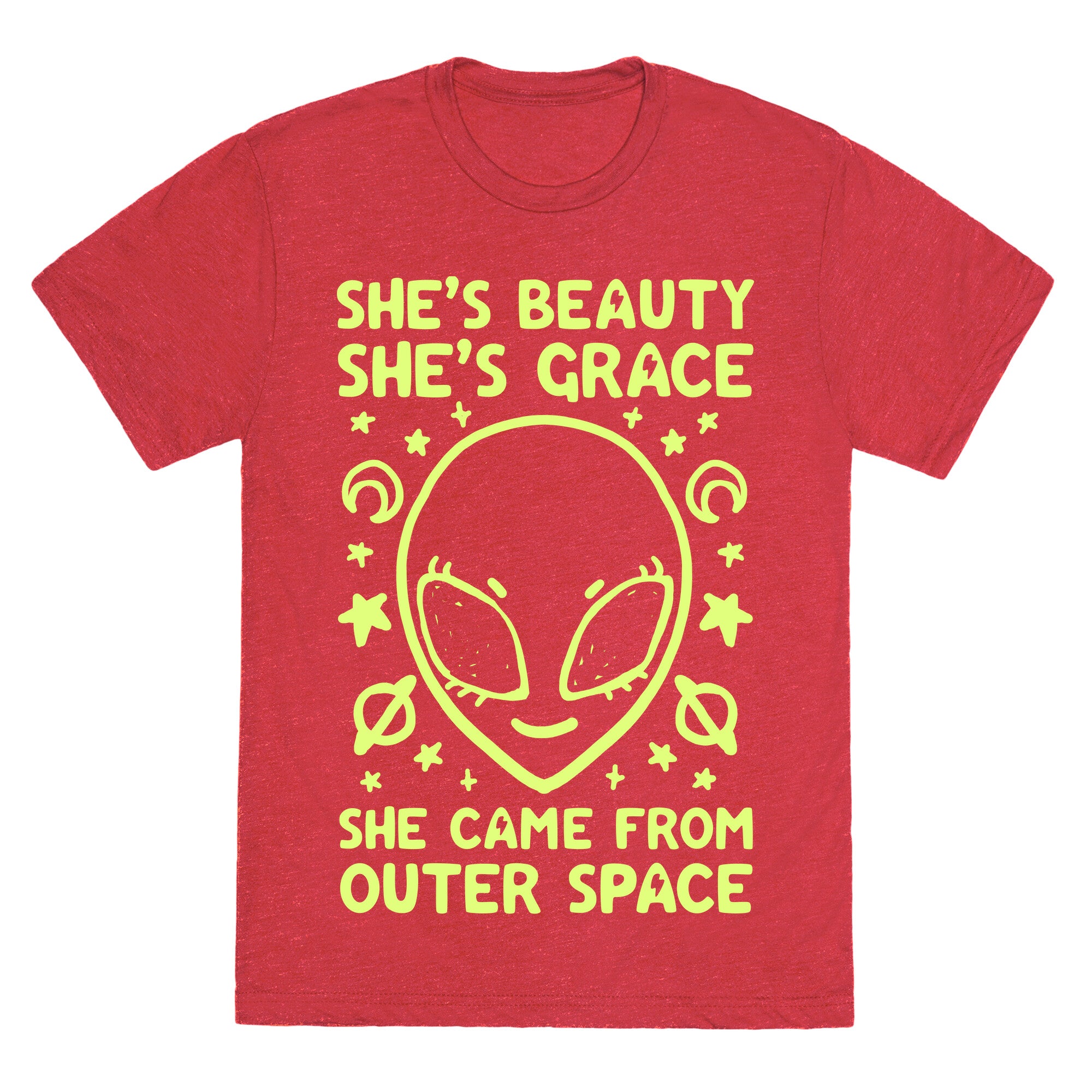 She's Beauty She's Grace She Came From Outer Space Unisex Triblend Tee