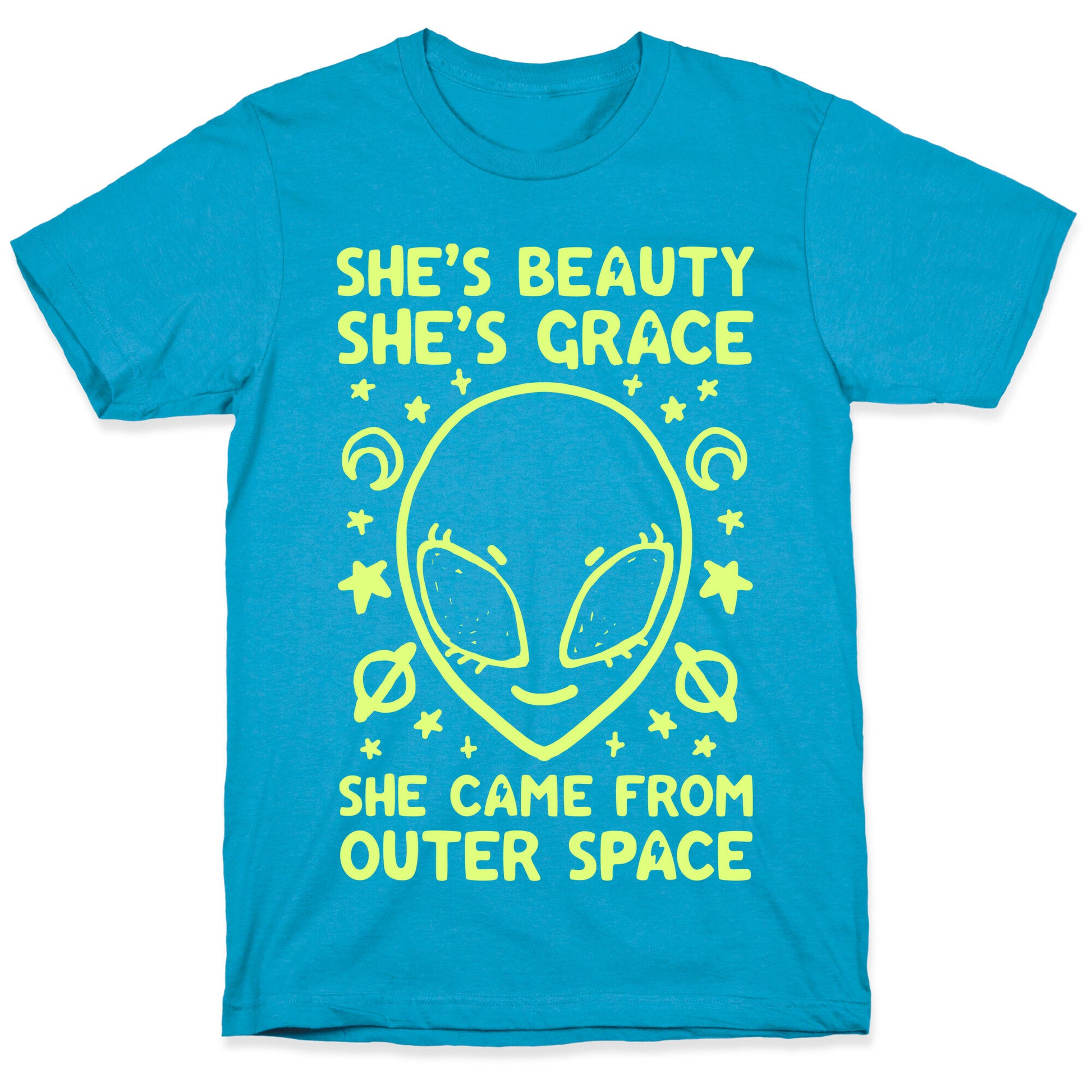 She's Beauty She's Grace She Came From Outer Space Unisex Triblend Tee