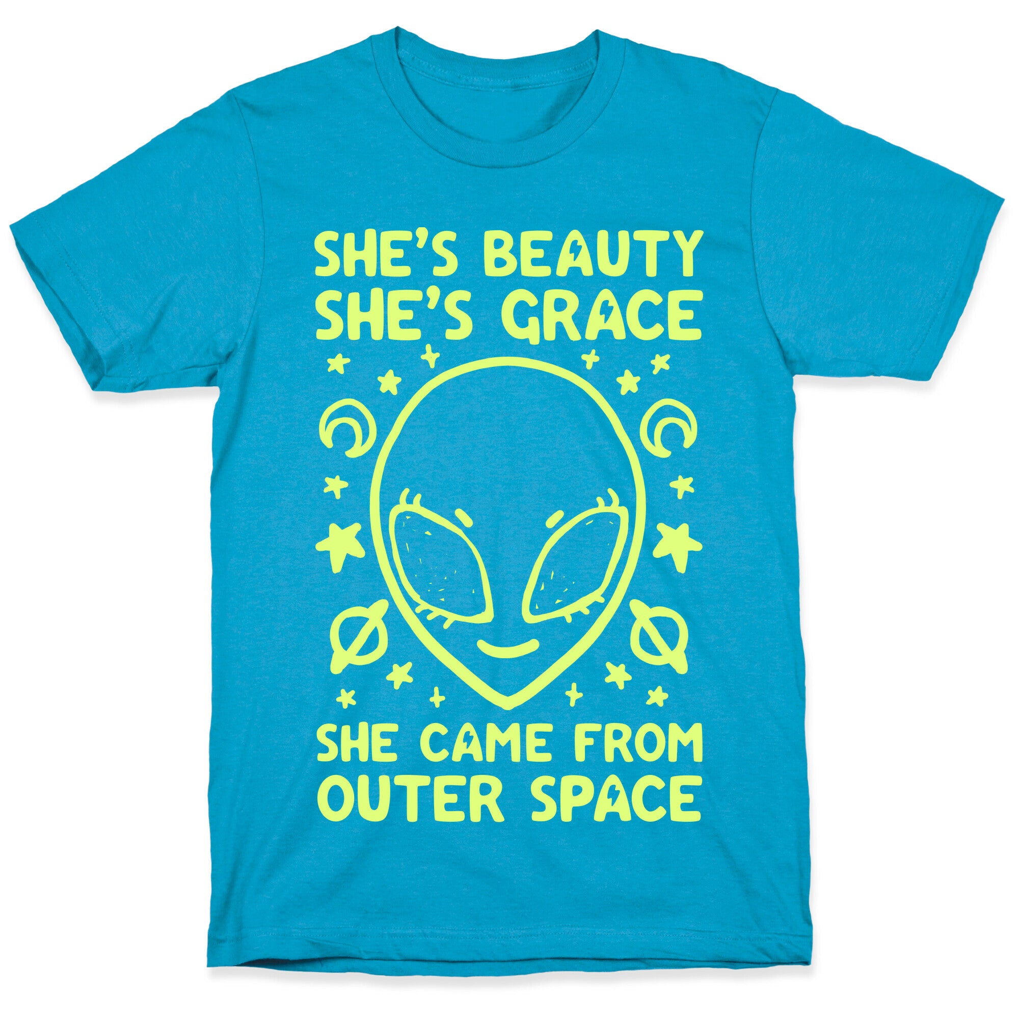 She's Beauty She's Grace She Came From Outer Space Unisex Triblend Tee