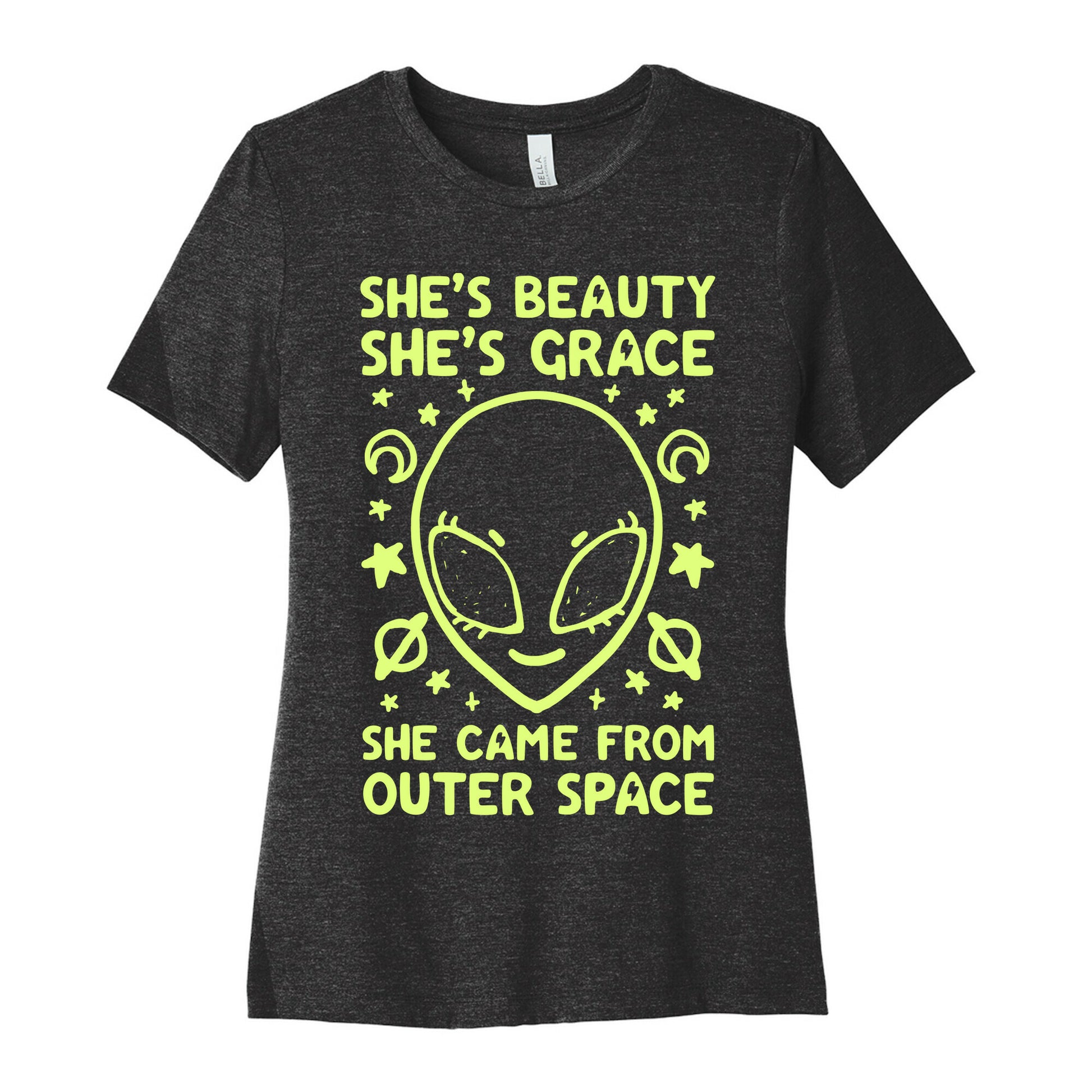 She's Beauty She's Grace She Came From Outer Space Women's Cotton Tee