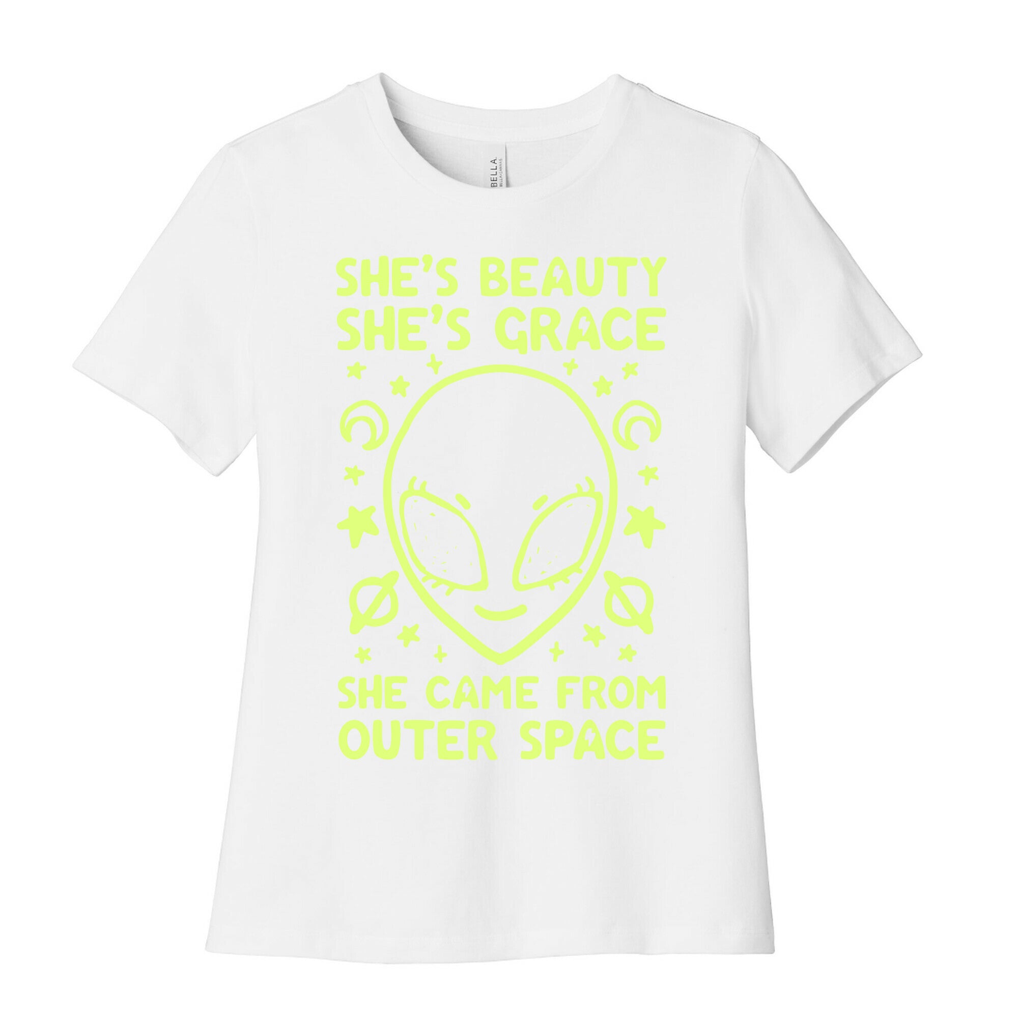 She's Beauty She's Grace She Came From Outer Space Women's Cotton Tee