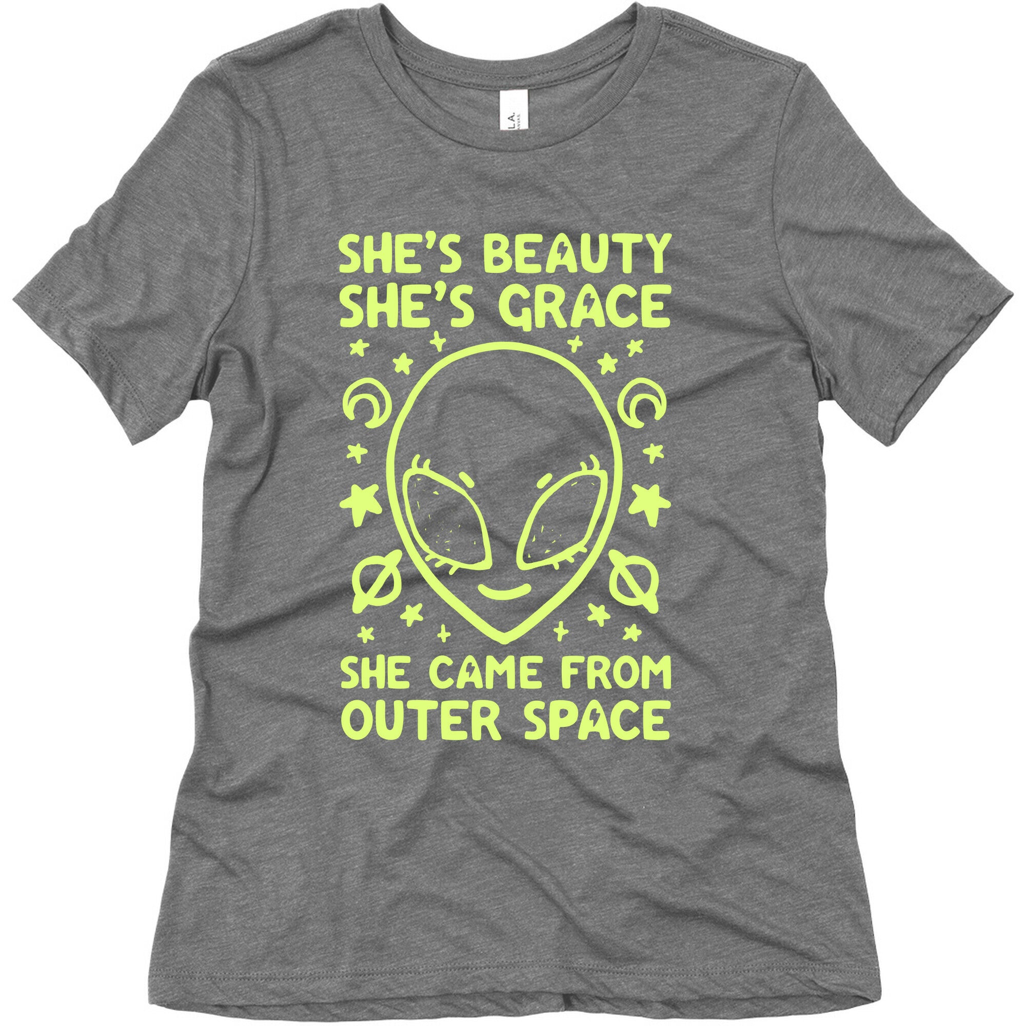She's Beauty She's Grace She Came From Outer Space Women's Triblend Tee