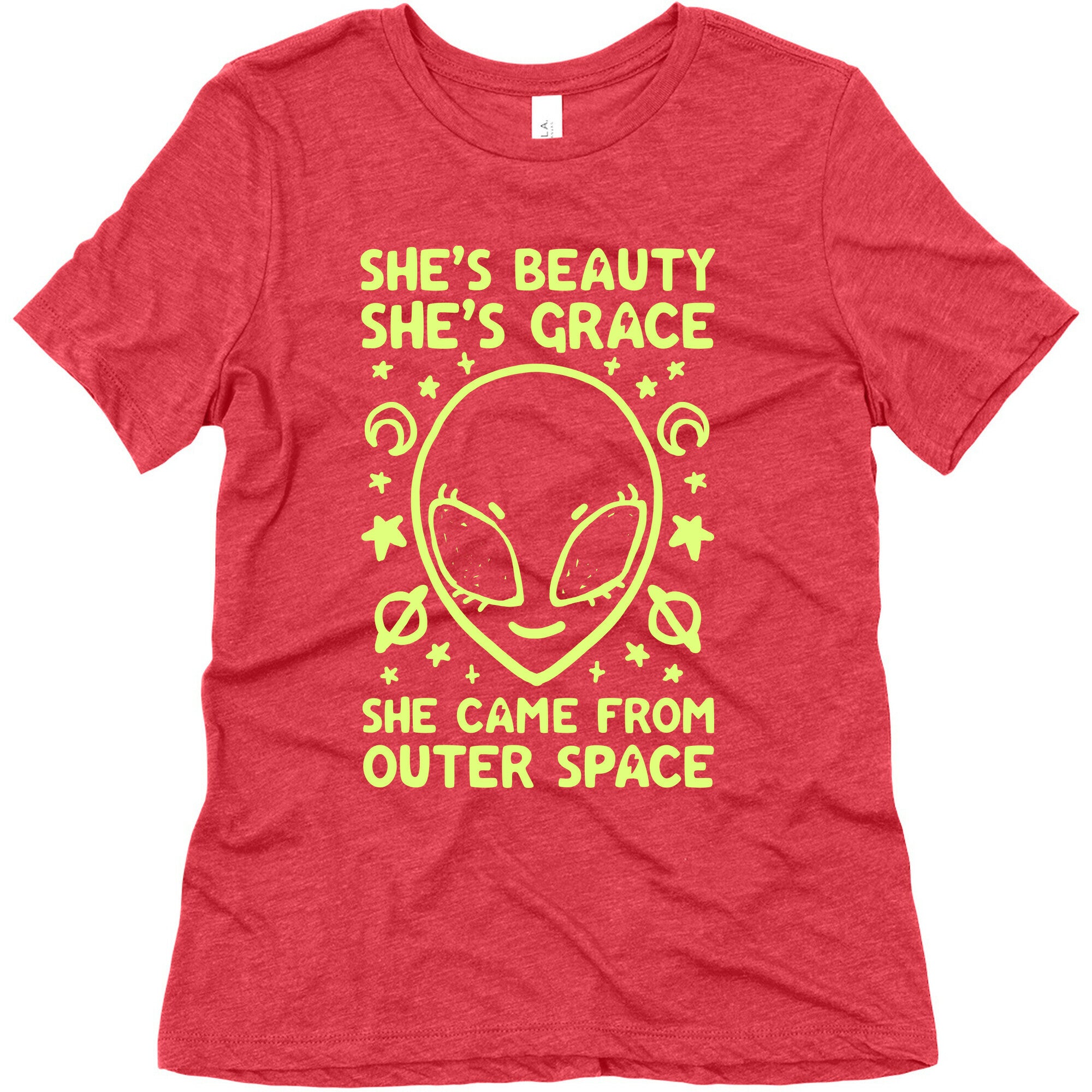 She's Beauty She's Grace She Came From Outer Space Women's Triblend Tee