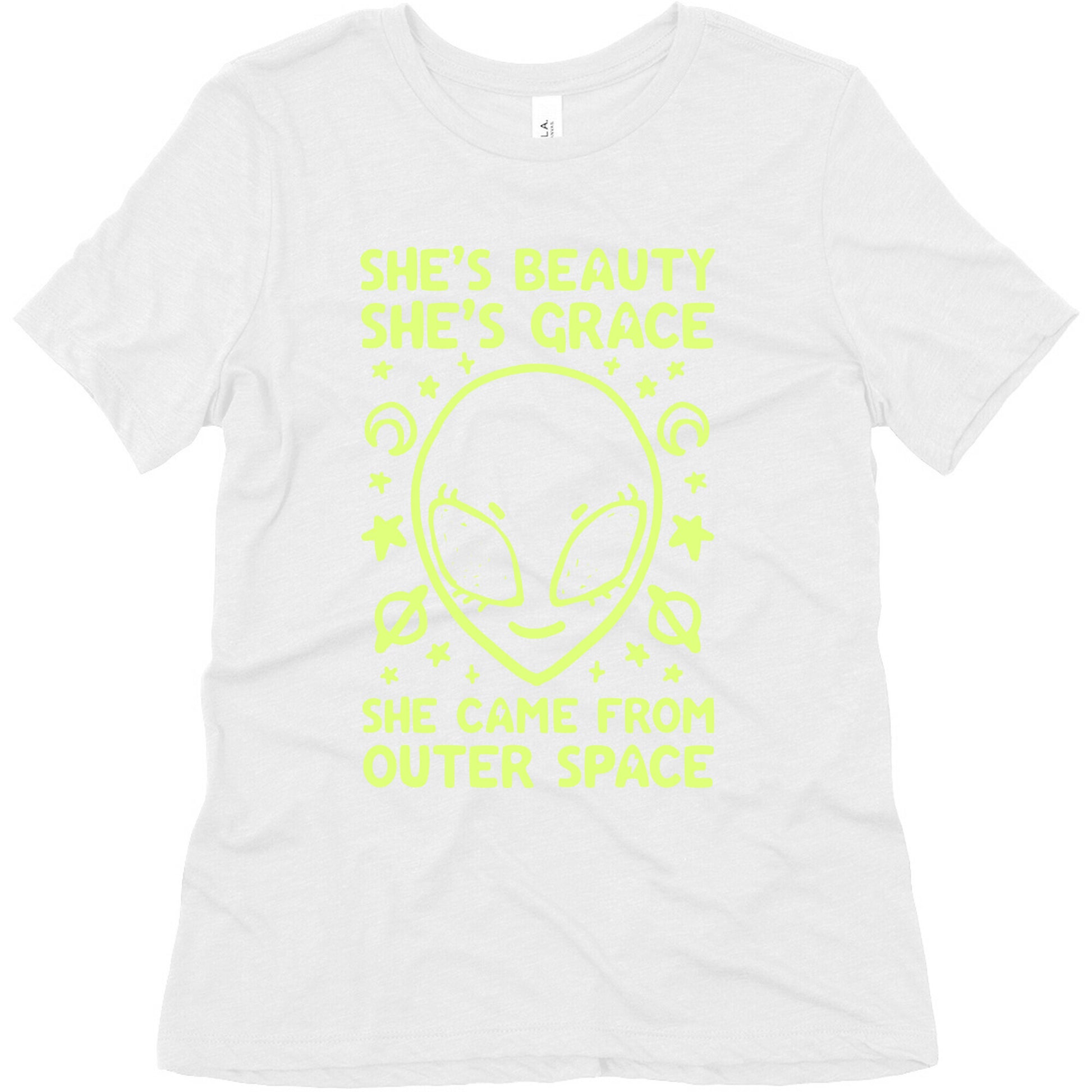 She's Beauty She's Grace She Came From Outer Space Women's Triblend Tee