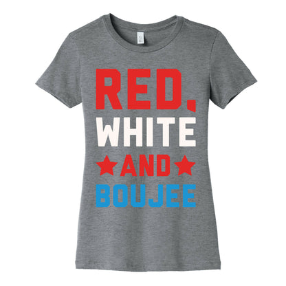 Red White And Boujee White Print Women's Cotton Tee