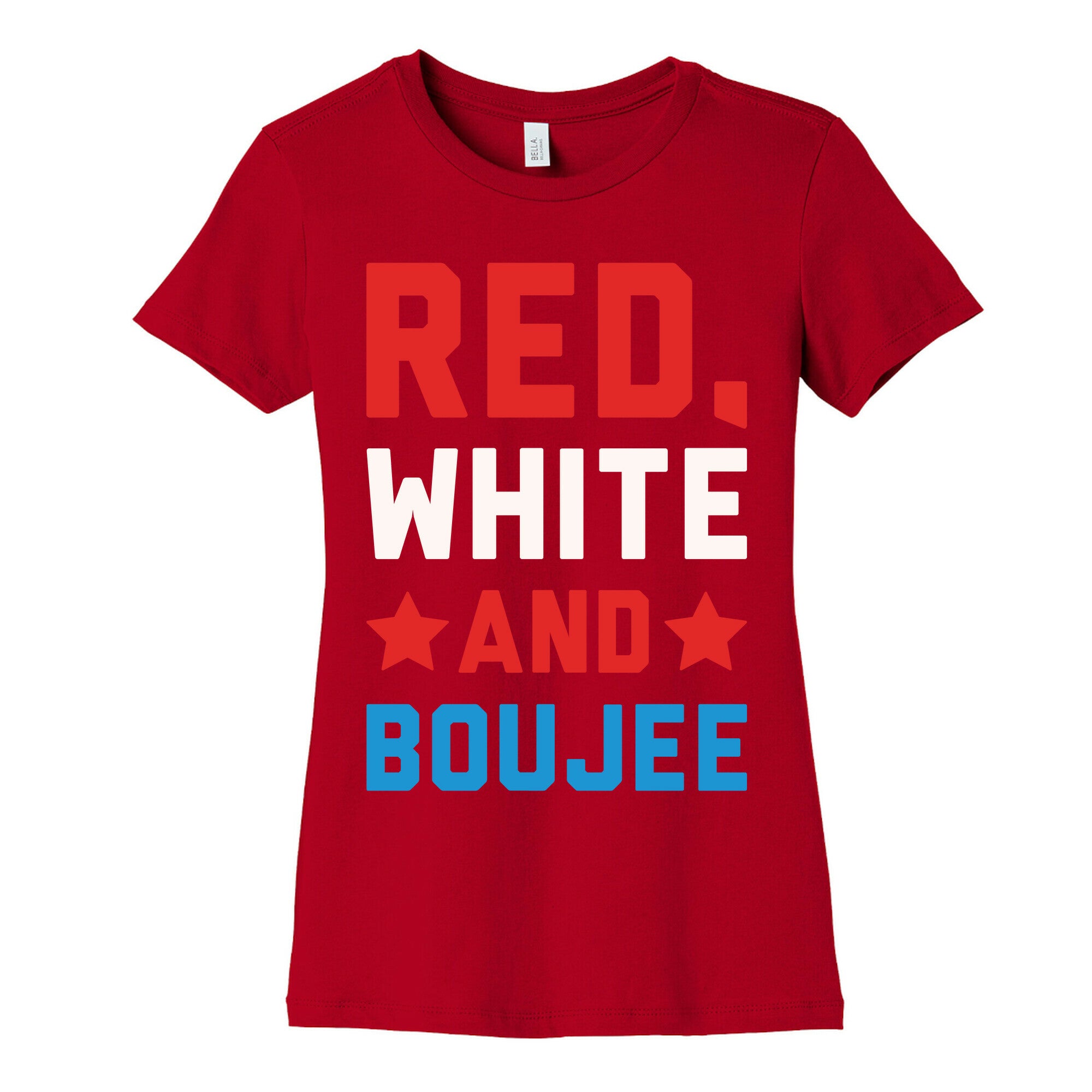 Red White And Boujee White Print Women's Cotton Tee