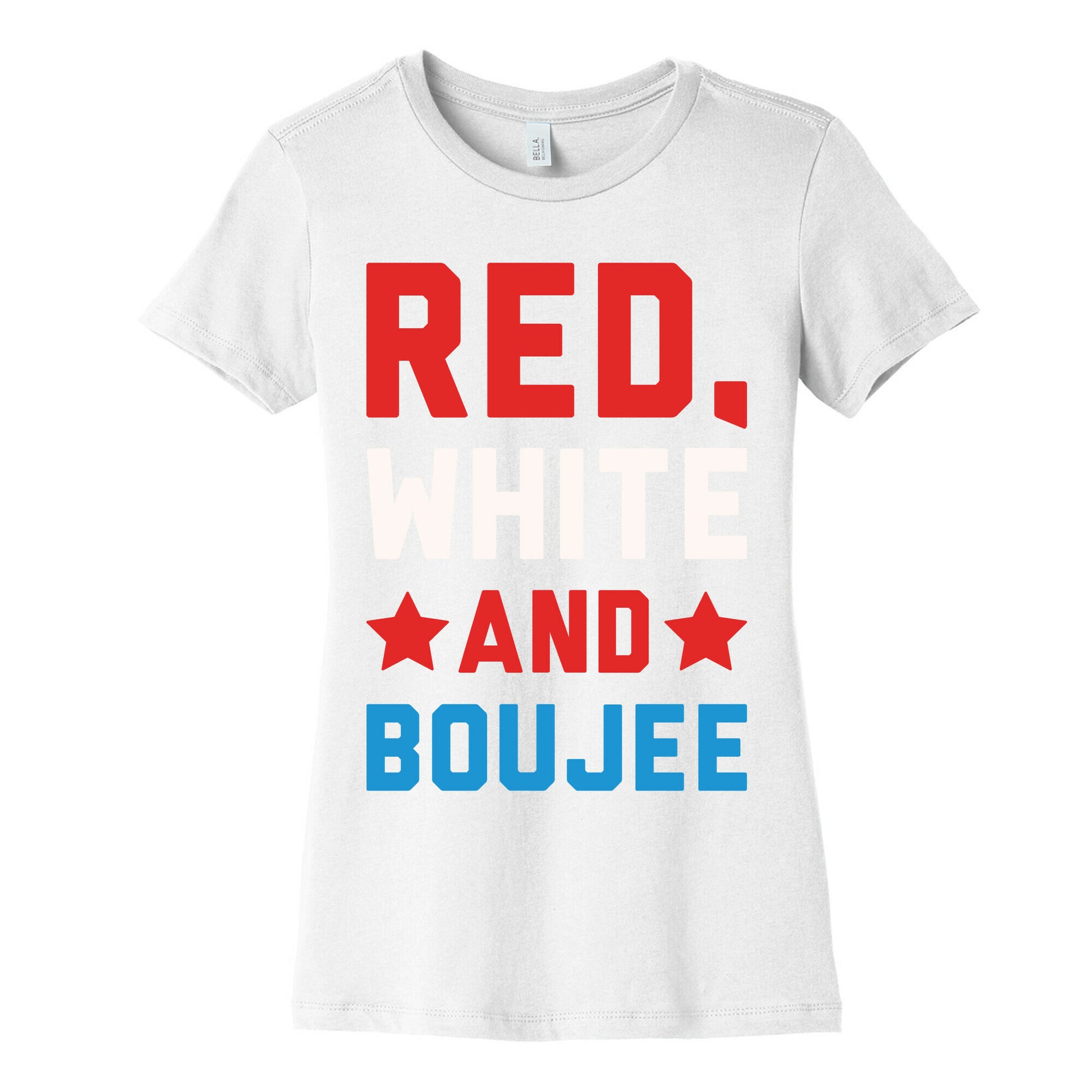 Red White And Boujee White Print Women's Cotton Tee