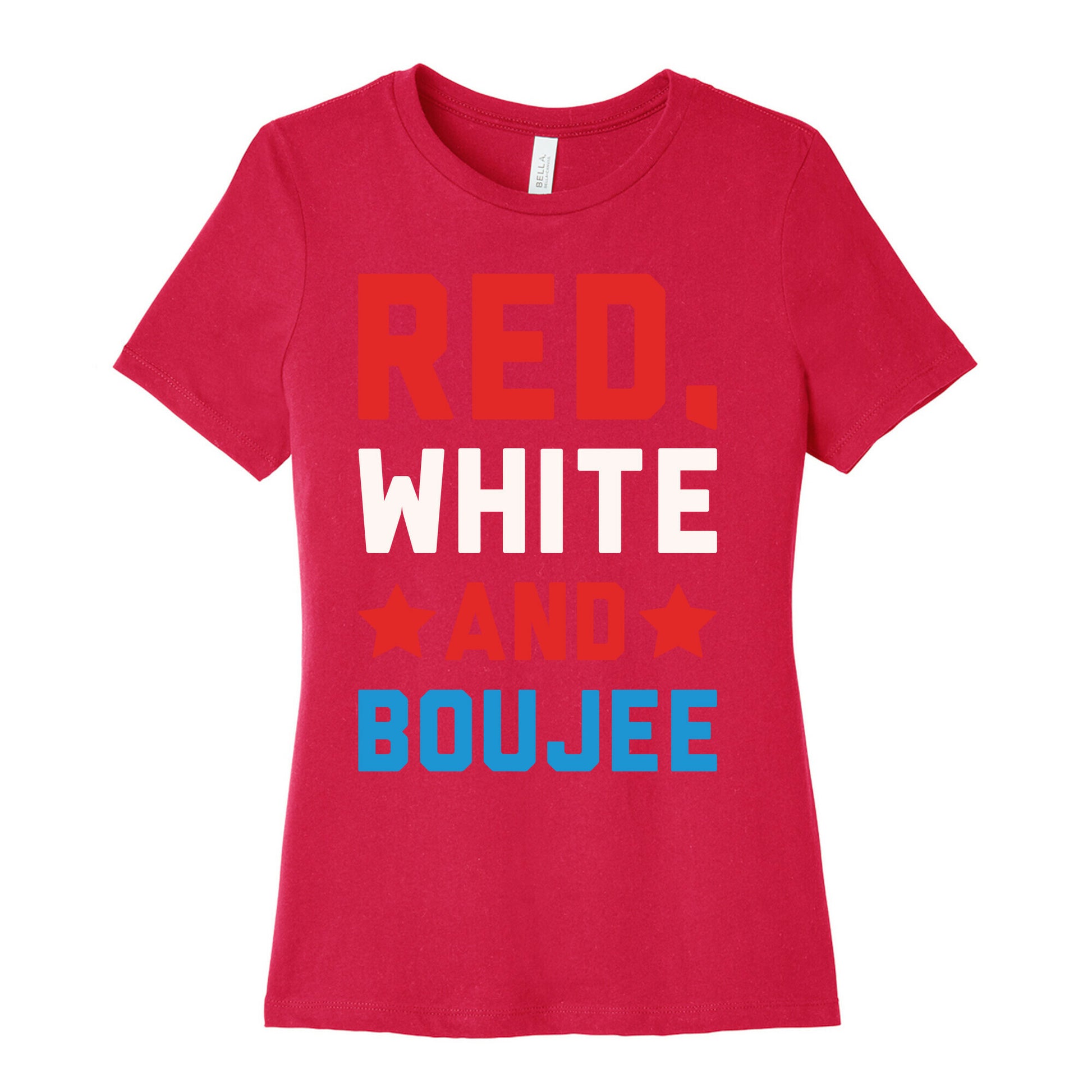 Red White And Boujee White Print Women's Cotton Tee