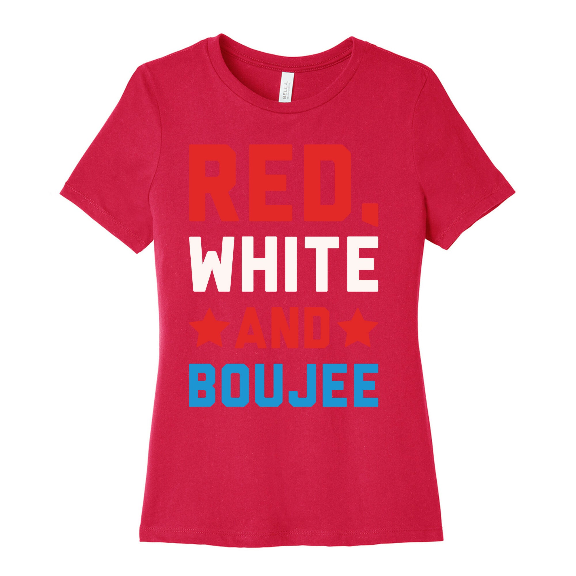 Red White And Boujee White Print Women's Cotton Tee