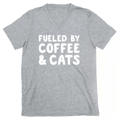 Fueled By Coffee And Cats V-Neck