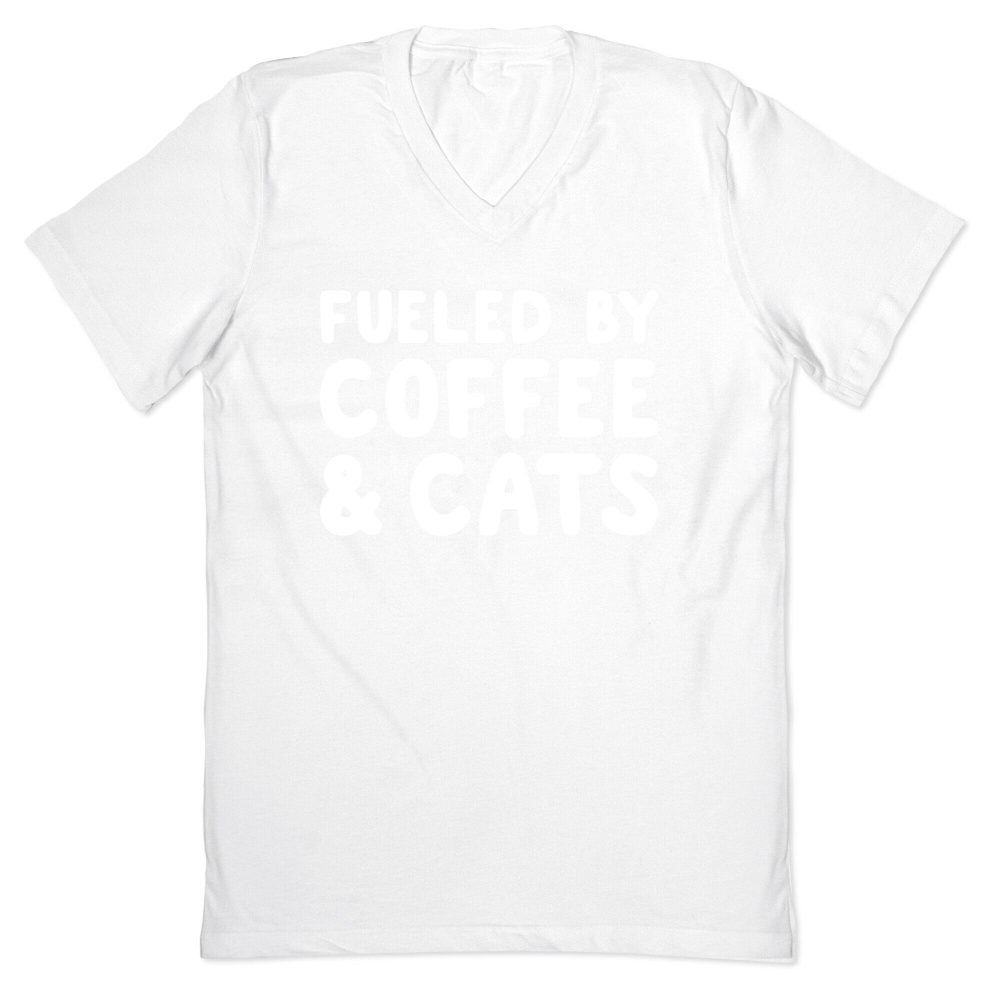 Fueled By Coffee And Cats V-Neck