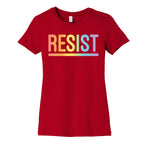 Rainbow Resist White Print Women's Cotton Tee