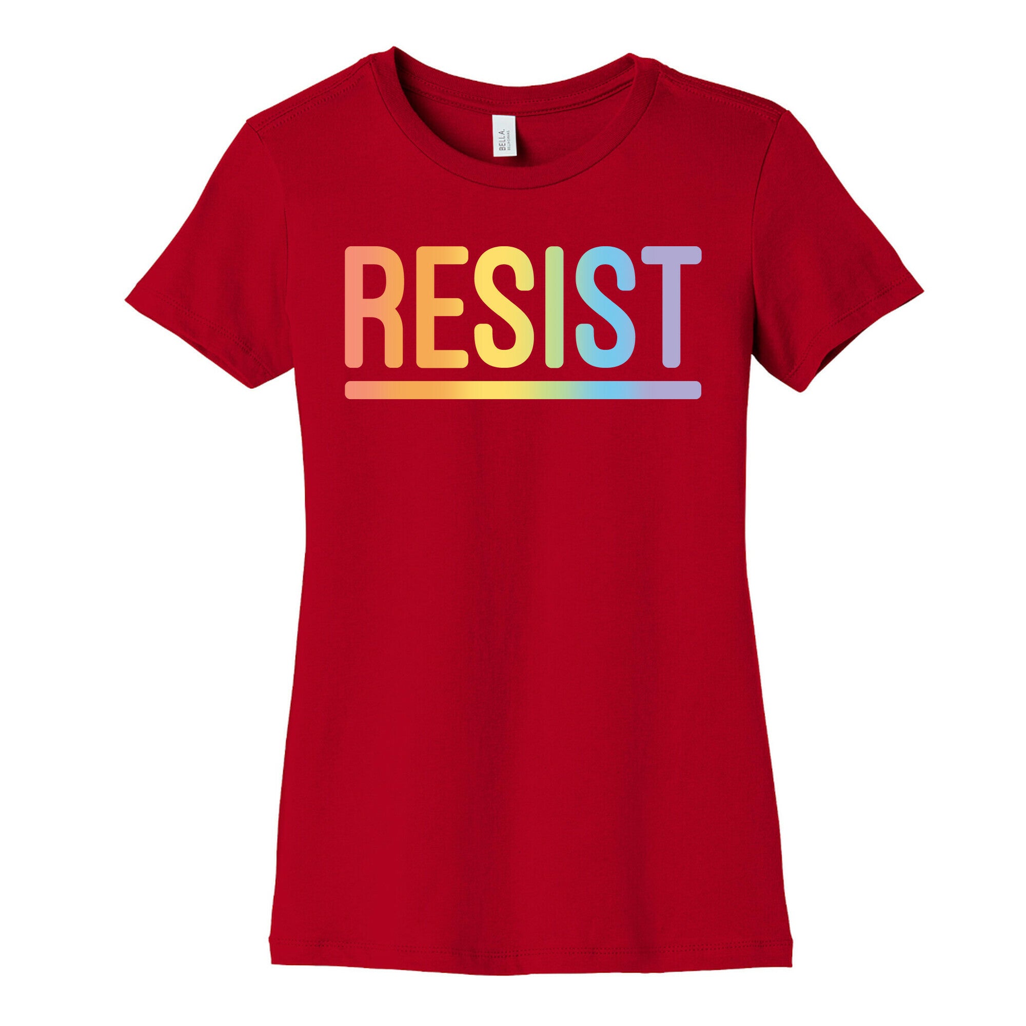 Rainbow Resist White Print Women's Cotton Tee