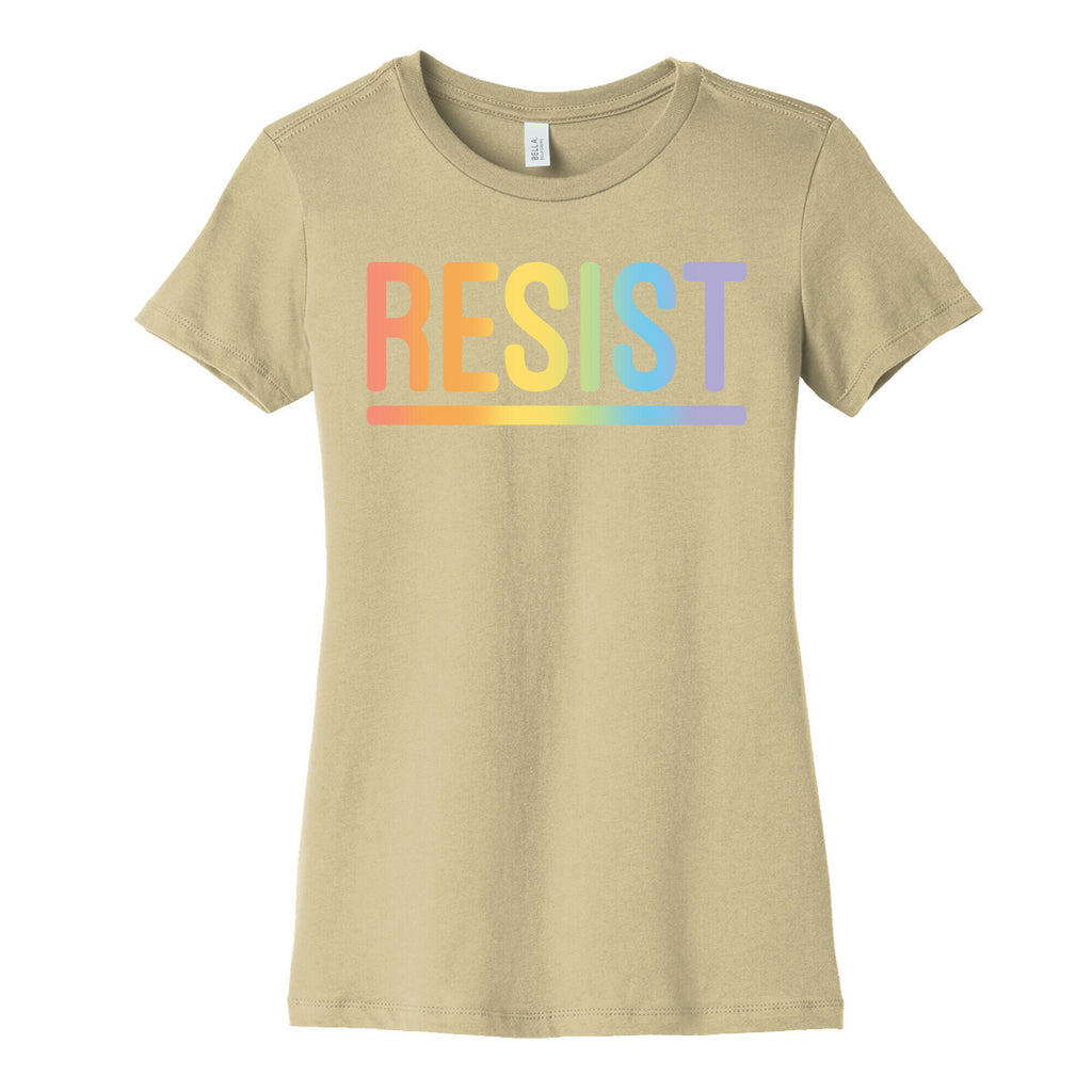 Rainbow Resist White Print Women's Cotton Tee
