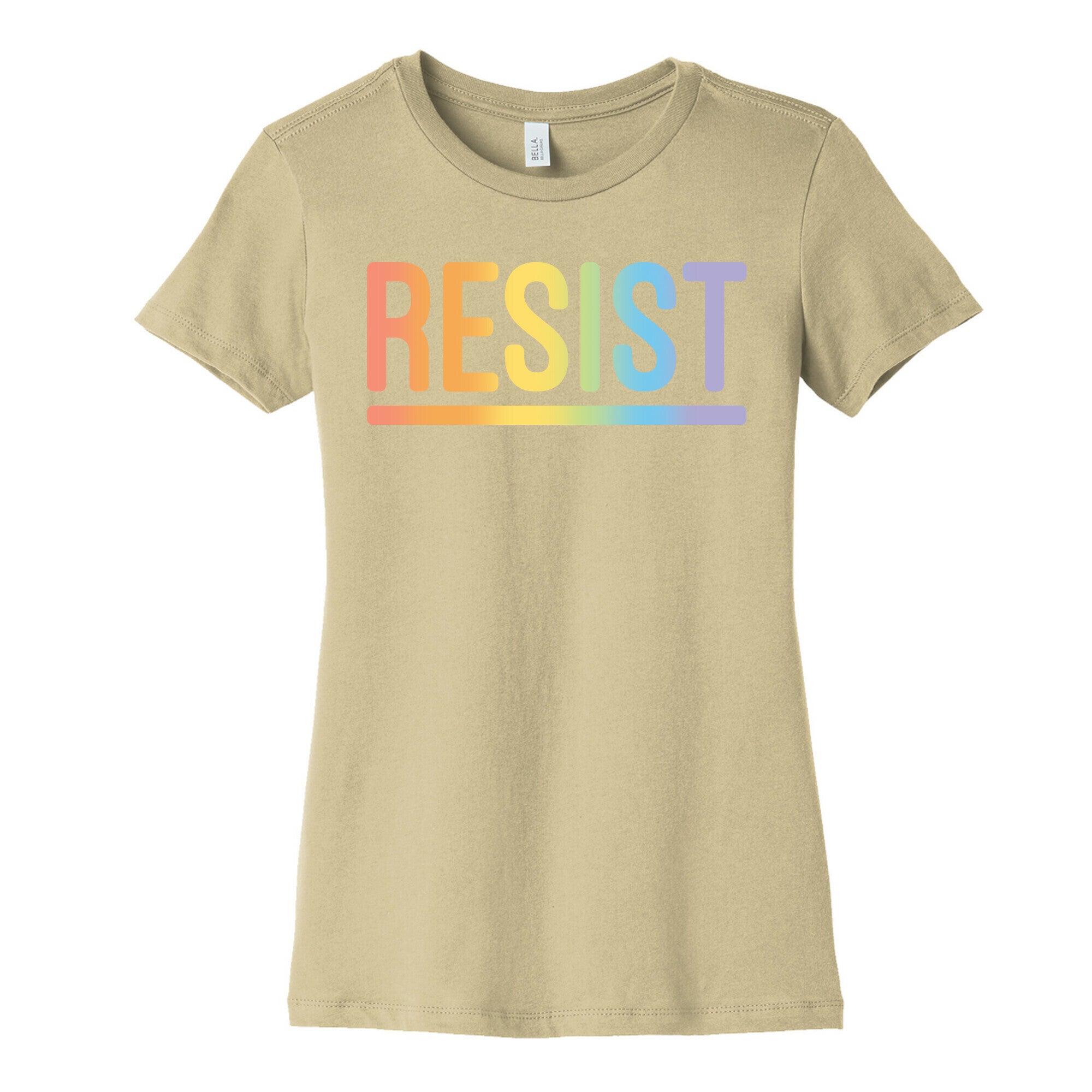 Rainbow Resist White Print Women's Cotton Tee
