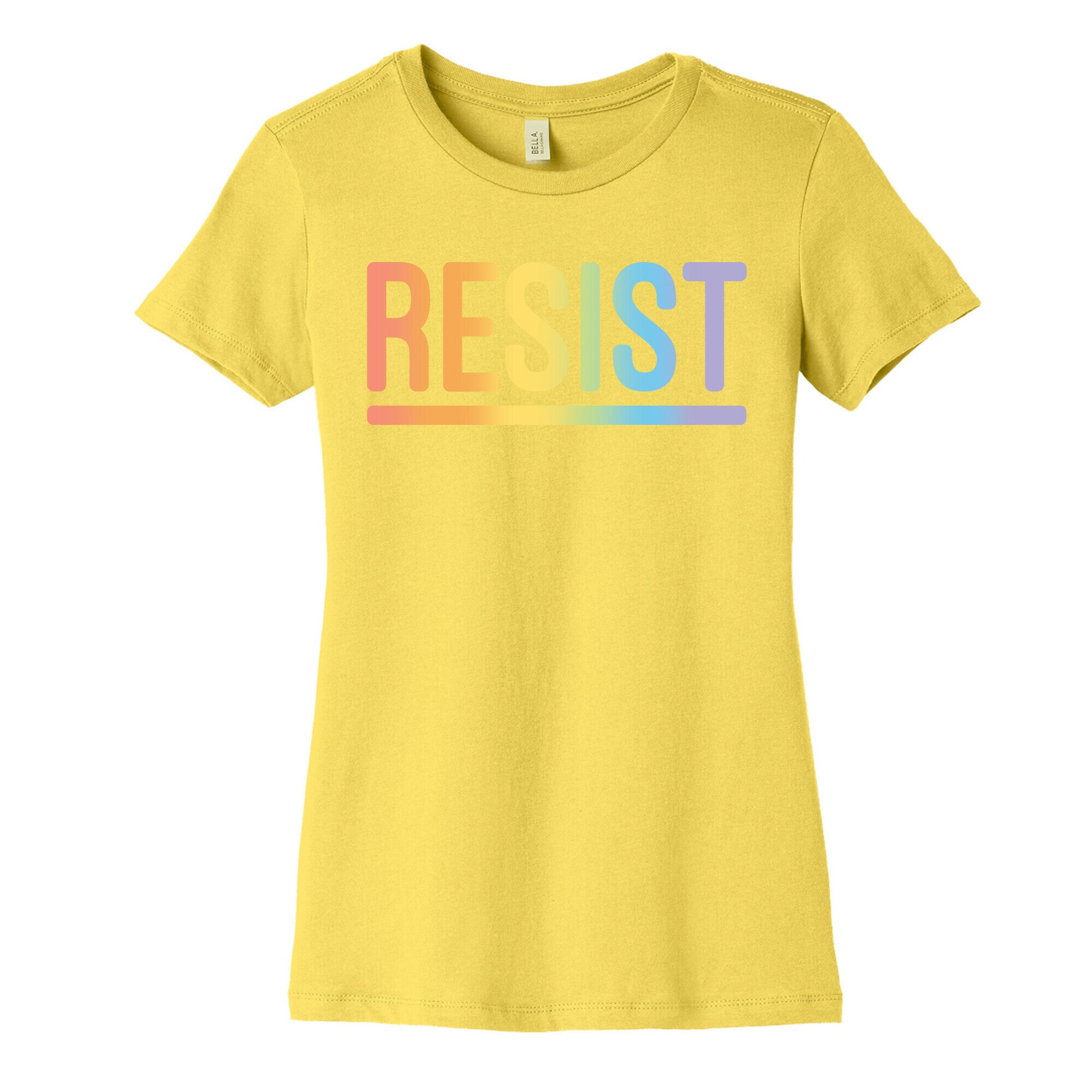 Rainbow Resist White Print Women's Cotton Tee