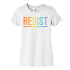 Rainbow Resist White Print Women's Cotton Tee